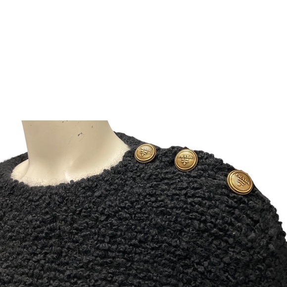 PRADA BLACK 2023 WOOL AND MOHAIR KNIT SWEATER AND MINI SKIRT TWO-PIECE SET - Picture 10 of 10